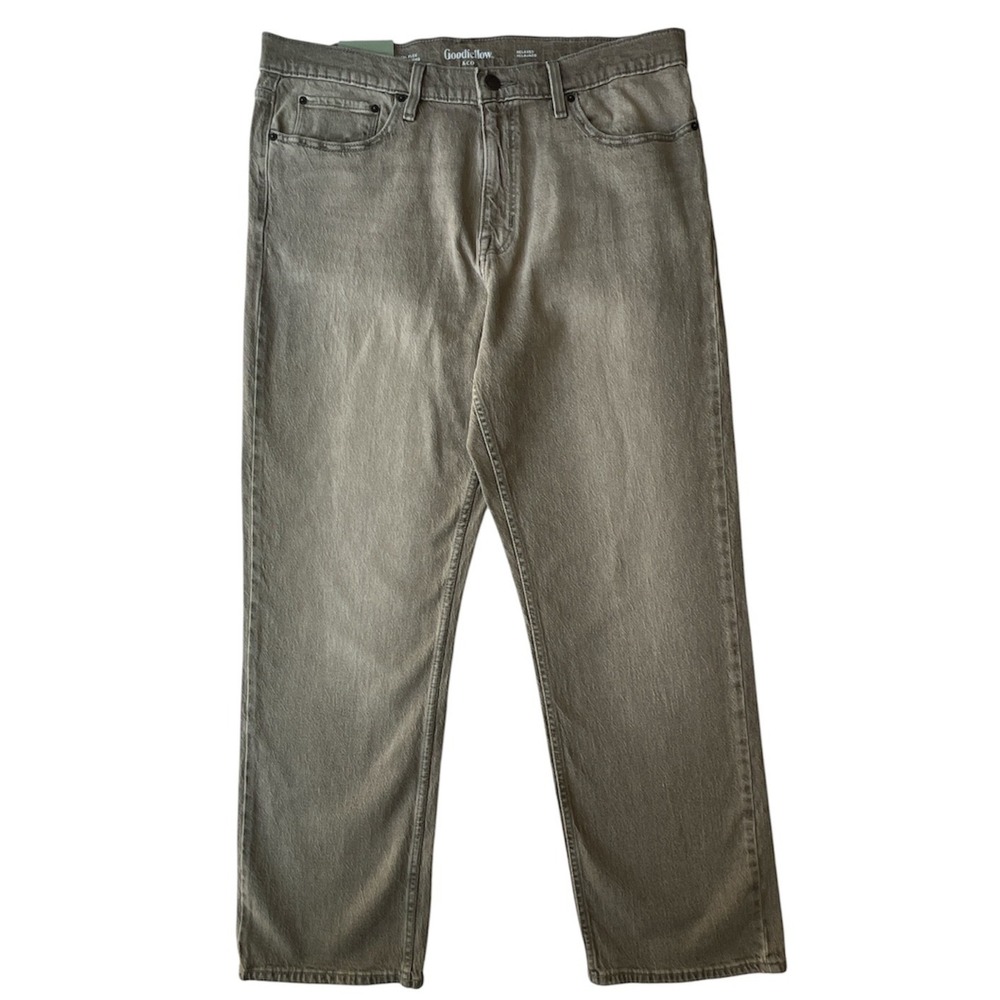 Goodfellow & Co Jeans Mens 38x31.5 Tan Relaxed Straight Fit Denim NWT New 38x32